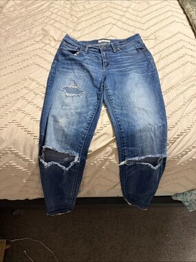 Madewell Distressed Blue Boyfriend Jeans